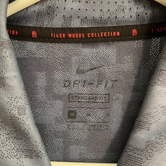 Nike Dri-Fit Tiger Woods ADV Golf Polo Obsidian/Diffused Blue - Picture 4 of 5